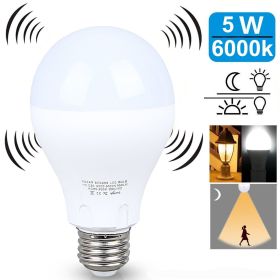 LED LIGHT BULB W/ RADAR MOTION SENSOR 180 Deg 5w/50 Watts (Color: BRIGHT WHITE (DAYLIGHT))